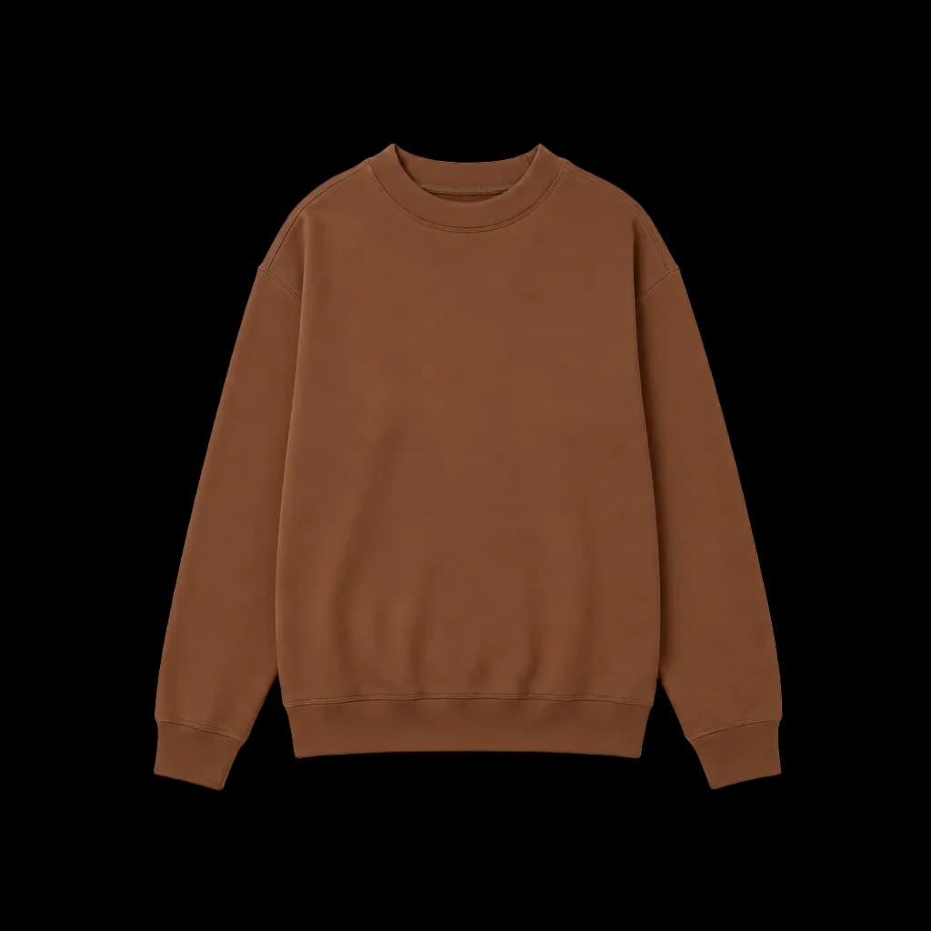 AuraMode Sweatshirt in brown, on a neutral studio background