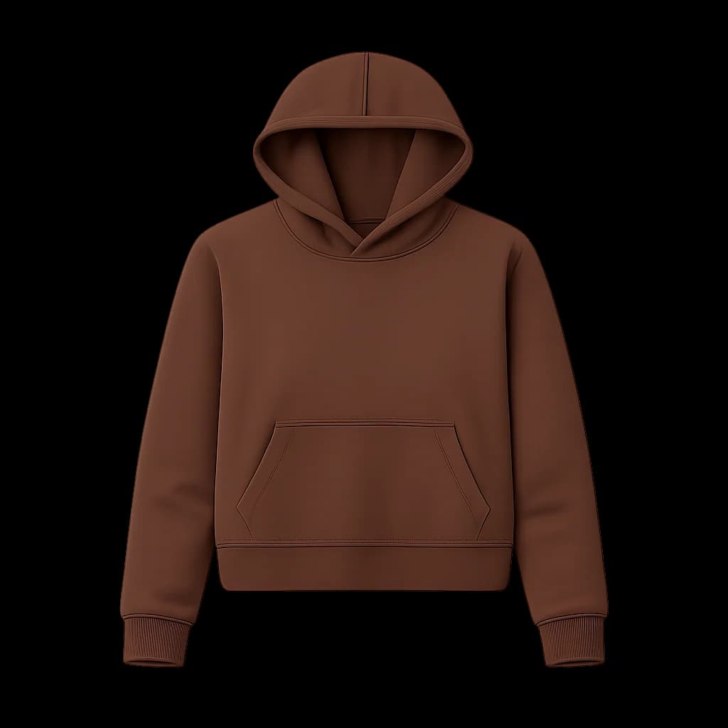 AxisMark Hoodie in brown, on a neutral studio background
