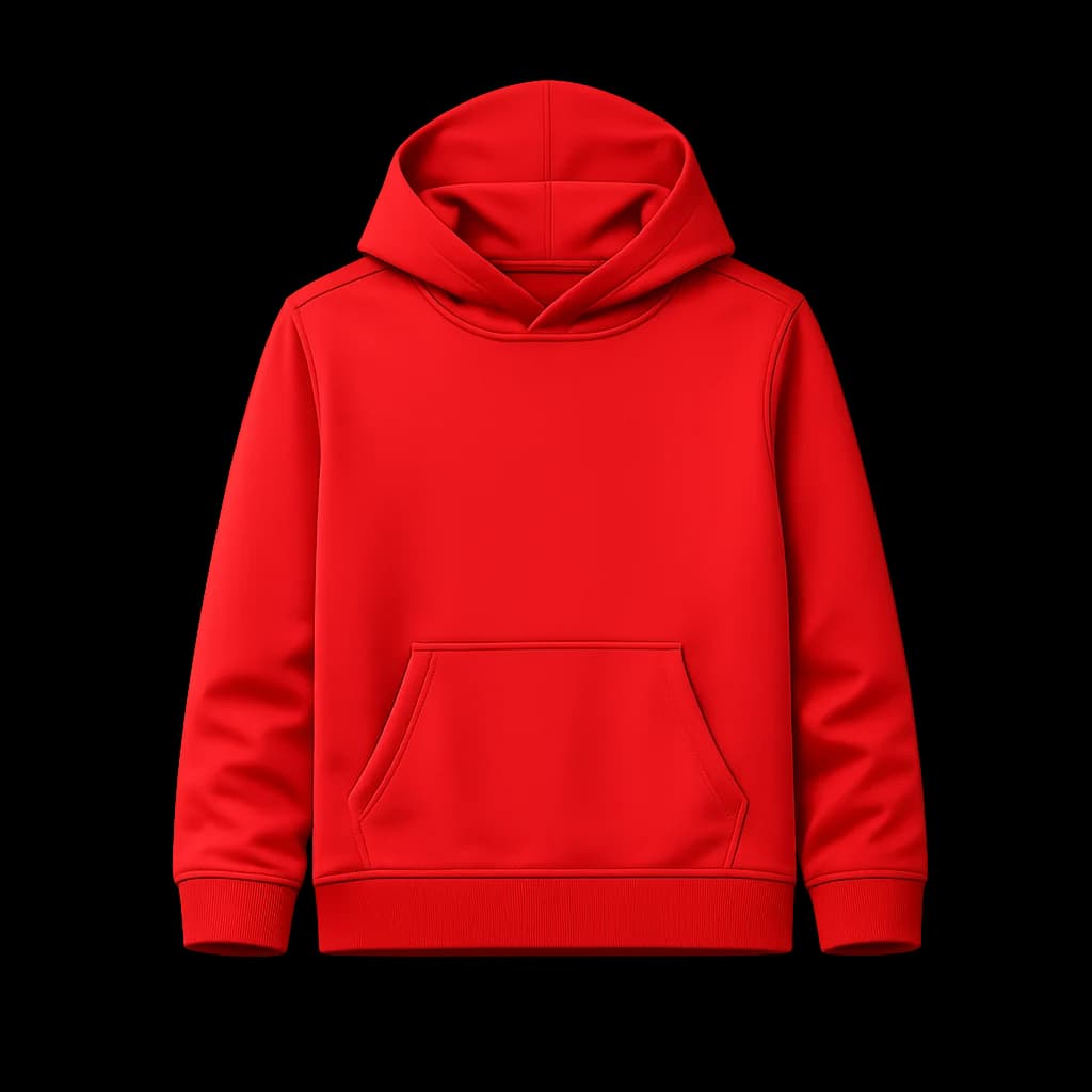 HelixPhase Hoodie in red, on a neutral studio background