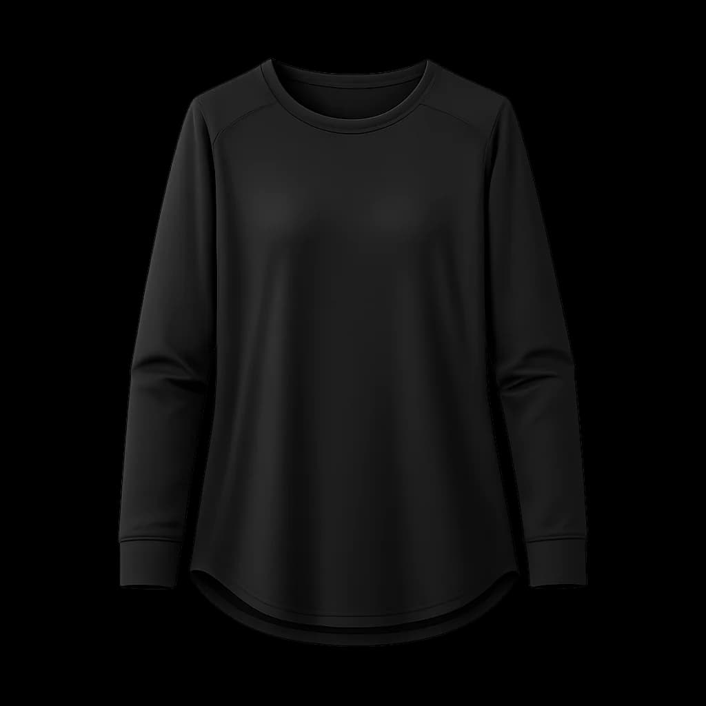 KineticGauge Long Tee in black, on a neutral studio background