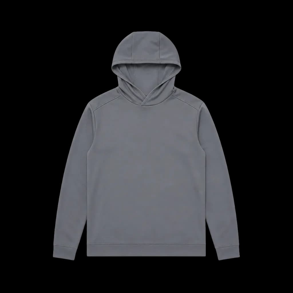 LumenStream Hoodie in grey, on a neutral studio background