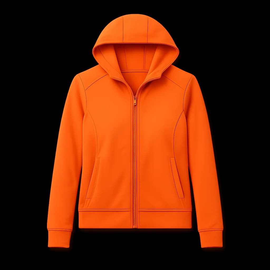 NorthThread Hoodie in orange, on a neutral studio background
