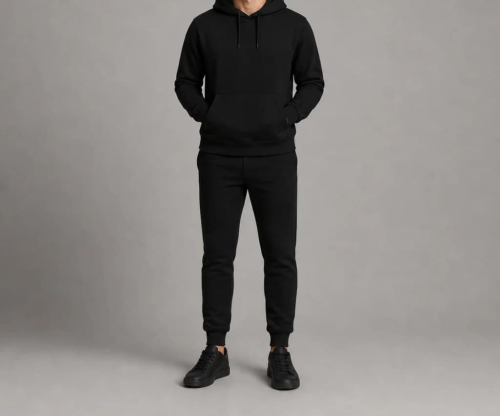 PeakContour Hoodie in black, worn, full length