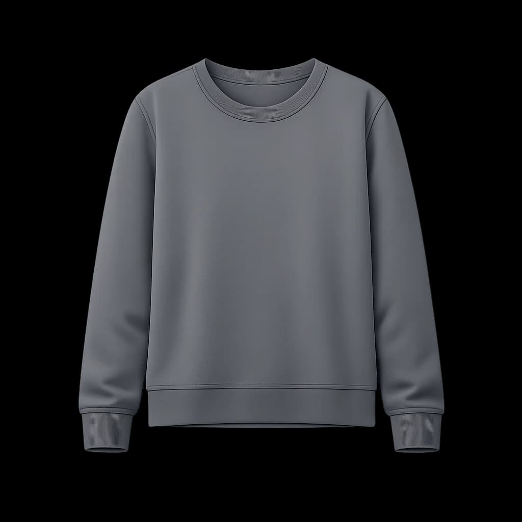 PulsePhase Sweatshirt in grey, on a neutral studio background