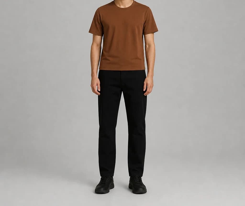 PulseWay Tee in brown, worn, full length