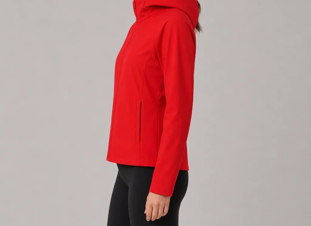 SwiftEdge Jacket in red, worn, side profile