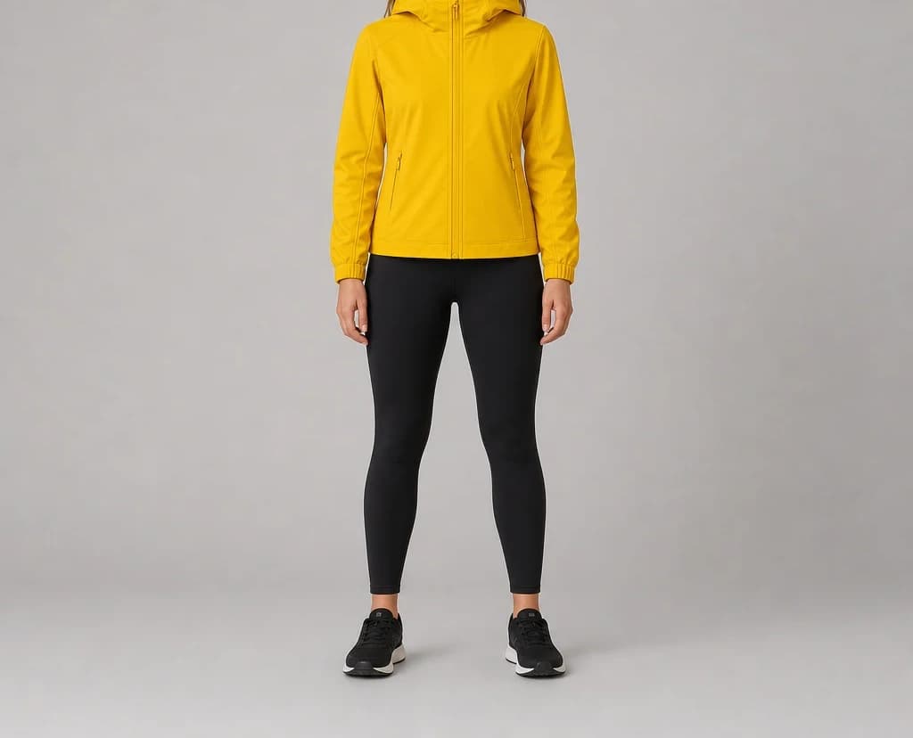 TrekProof Jacket in yellow, worn, full length