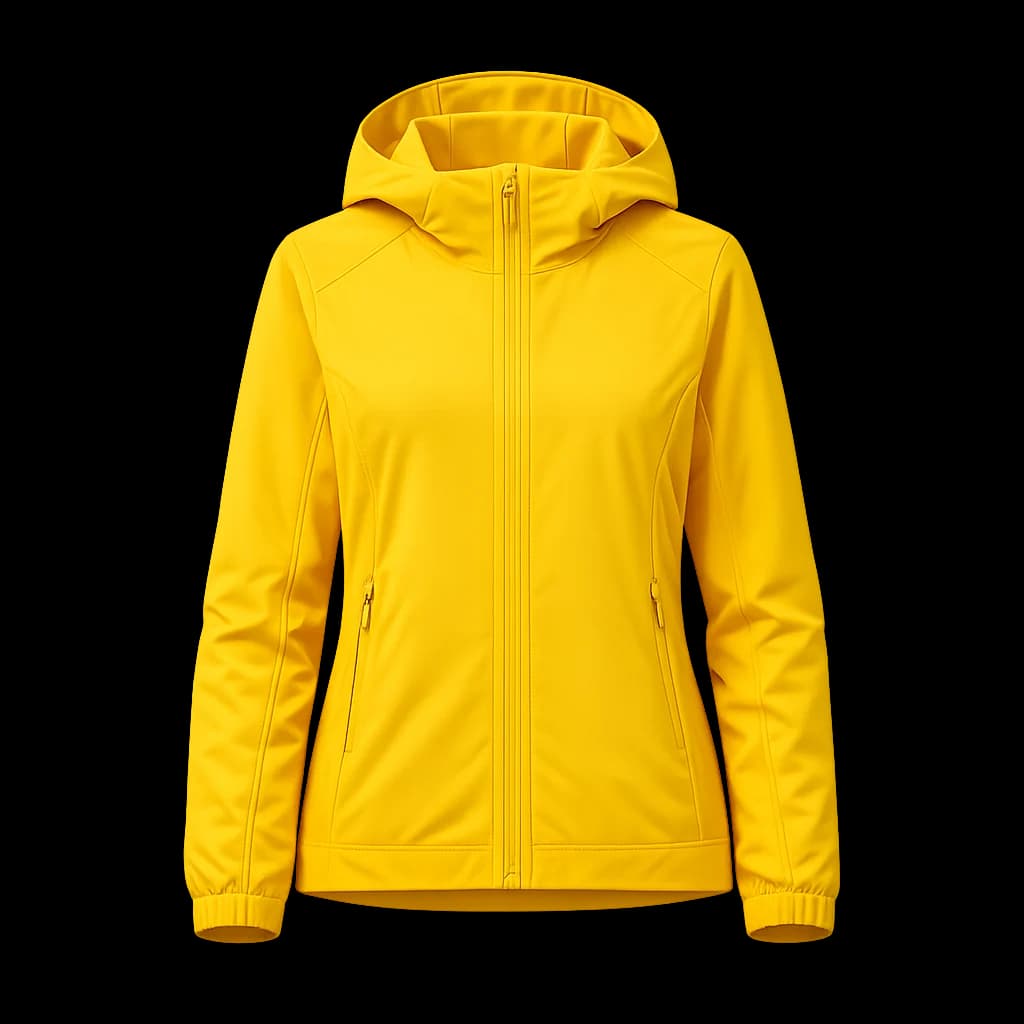 TrekProof Jacket in yellow, on a neutral studio background