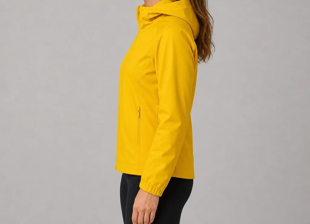 TrekProof Jacket in yellow, worn, side profile