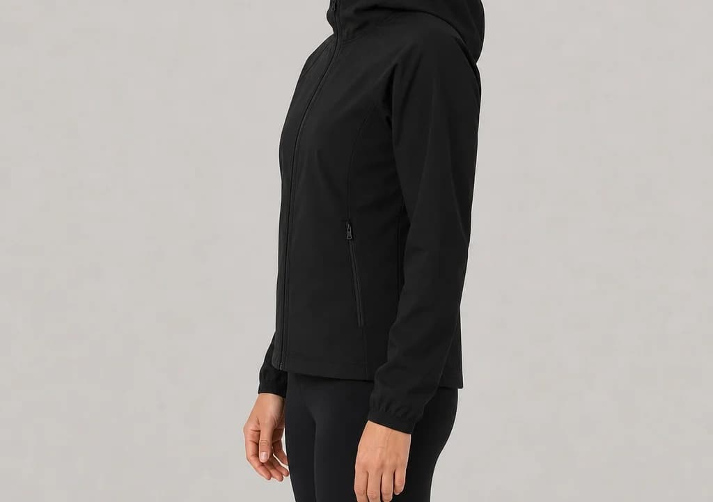 VentureField Jacket in black, worn, side profile